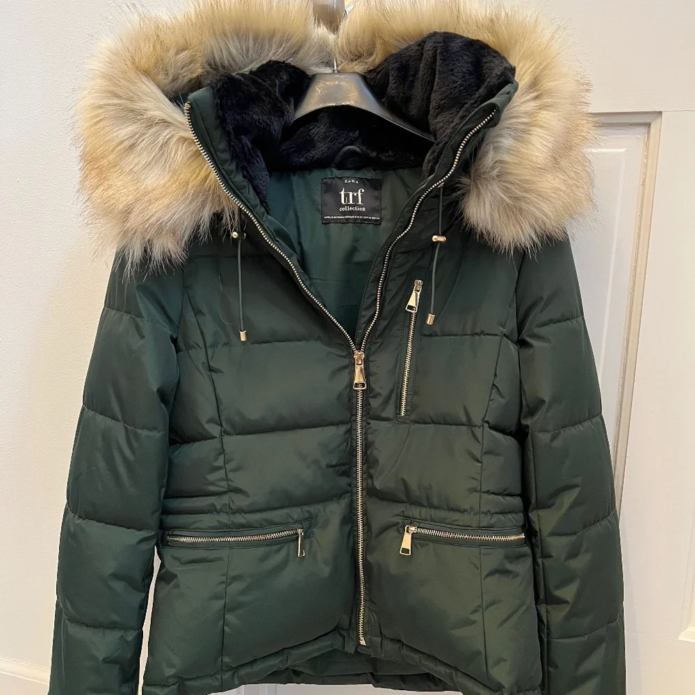 Zara | Jackets & Coats | Zara Trf Collection Forest Green Hooded